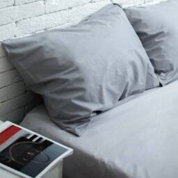 100% Cotton Pillowcase in Gray. Handmade Pillow Case Organic Slip Cover Natural Custom Sham European Us Sizes - thumbnail 1