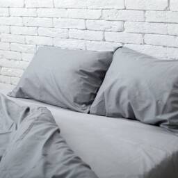 100% Cotton Pillowcase in Gray. Handmade Pillow Case Organic Slip Cover Natural Custom Sham European Us Sizes - thumbnail 3