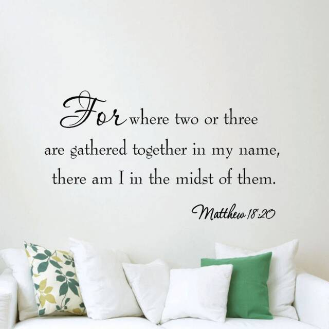 For Where Two Or Three Are Gathered in My Name Wall Decal Matthew 1820 Bible Home Decor Stickers Vwaq - image 1