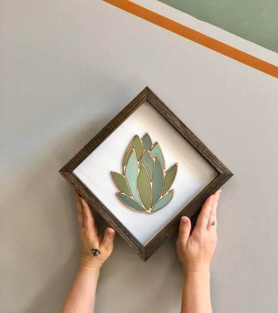 Succulent Wood Art 3D Plant Decor, Nursery Gallery Wall - image 1
