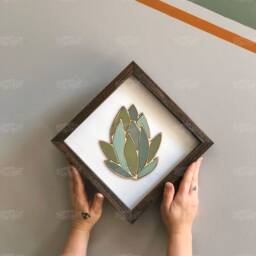 Succulent Wood Art 3D Plant Decor, Nursery Gallery Wall - thumbnail 2