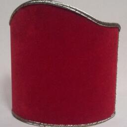 Pair Of Clip-On Shield Shades Red Velvet Rubelli Fabric Mini Lampshade - Handmade in Italy - thumbnail 4