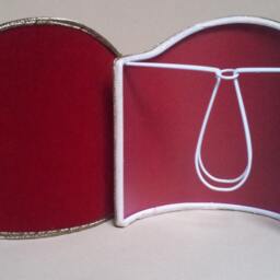 Pair Of Clip-On Shield Shades Red Velvet Rubelli Fabric Mini Lampshade - Handmade in Italy - thumbnail 2