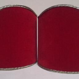 Pair Of Clip-On Shield Shades Red Velvet Rubelli Fabric Mini Lampshade - Handmade in Italy - thumbnail 3