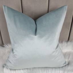 Designers Guild Velluto Velvet Duck Egg Cushion Cover Modern Sofa Bed Pillow Cover Rectangle & Square Available - thumbnail 2