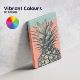 Retro Monochrome Pineapple Pop Art Tropical Canvas Wall Print Decor Picture Ready To Hang - thumbnail 4
