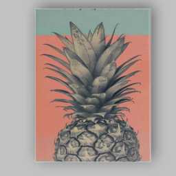Retro Monochrome Pineapple Pop Art Tropical Canvas Wall Print Decor Picture Ready To Hang - thumbnail 1
