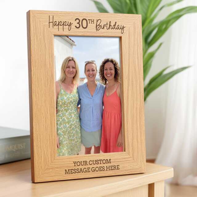 30Th Birthday Gifts For Her, Women, Friend - Personalised Any Age Photo Frame - image 1