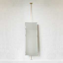 Quadris Countertop To Ceiling Rectangular Bevelled Mirror With Brass Frame - thumbnail 1