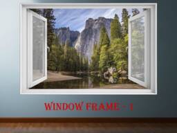 3D Window Mountains Wall Sticker Nature View Decal Effect Print Landscape in Decor - thumbnail 1