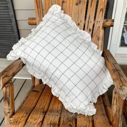 Ruffled Pillow Cases - Custom-Sized Shams All-Sided Ruffled Linen Pillow Cover Shabby Chic Shams, Mothers Day Gift For Her - thumbnail 3
