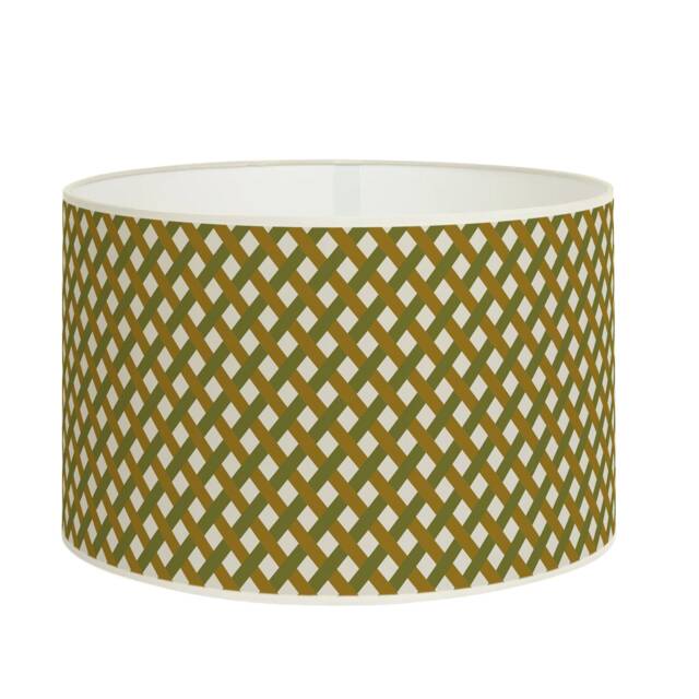 Modern Lampshade, Olive & Cream Diamond Geometric Pattern, Contemporary Design, Classic Decoration. Available in Lampshade Pendant - image 1