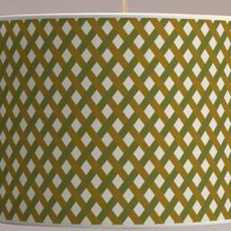 Modern Lampshade, Olive & Cream Diamond Geometric Pattern, Contemporary Design, Classic Decoration. Available in Lampshade Pendant - thumbnail 3