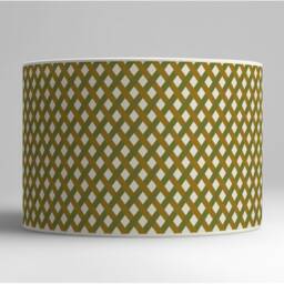 Modern Lampshade, Olive & Cream Diamond Geometric Pattern, Contemporary Design, Classic Decoration. Available in Lampshade Pendant - thumbnail 2