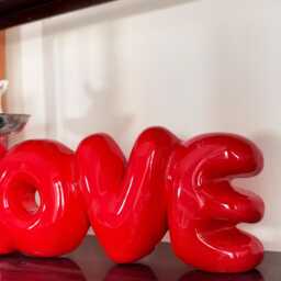 Ceramic Bubble Love Decor - Handmade Colorful Letters Cute Wall Art Nursery Home Decoration - thumbnail 3