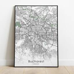 Bucharest Map Print Romania Travel Poster, City Wall Art - thumbnail 3
