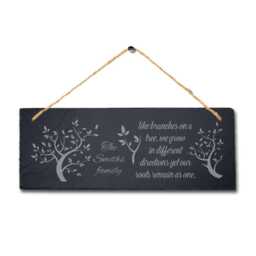 Personalised Family Name Branches Tree Grow Hanging Slate Engraved Wall Art Sign - thumbnail 3