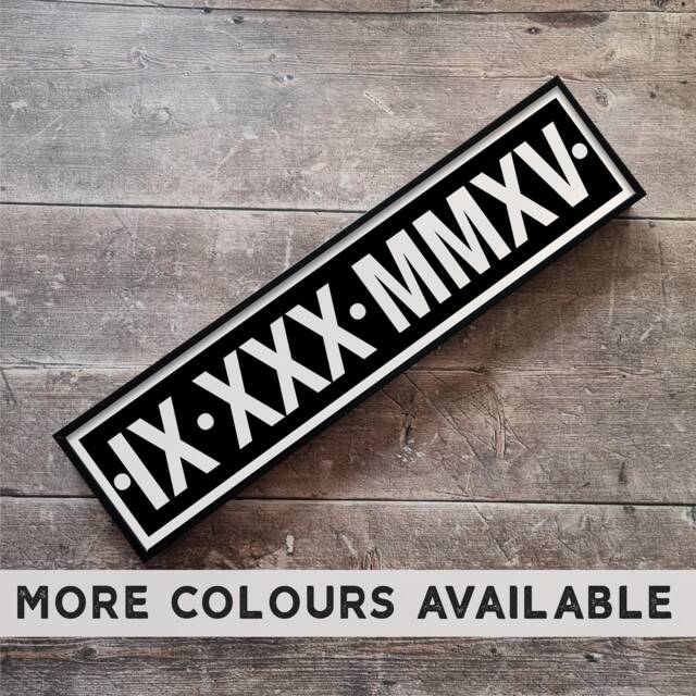 Custom Roman Numeral Metal Sign Anniversary Date Print - image 1