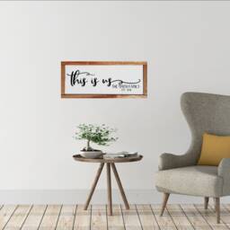 This Is Us Family Name Sign, Last Farmhouse Decor, Table Wooden Housewarming Gift, Wall Art - thumbnail 3