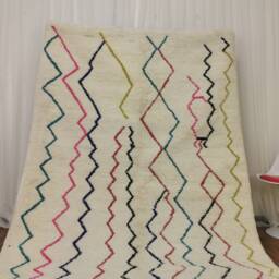 5.25 X 8.17 Feet Colorful Azilal Carpet - Roars Colors 100% Wool - thumbnail 3