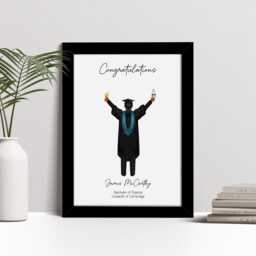 Personalised Male Graduation Portrait Print, Uni Leaving Gift, Custom Wall Art - thumbnail 2