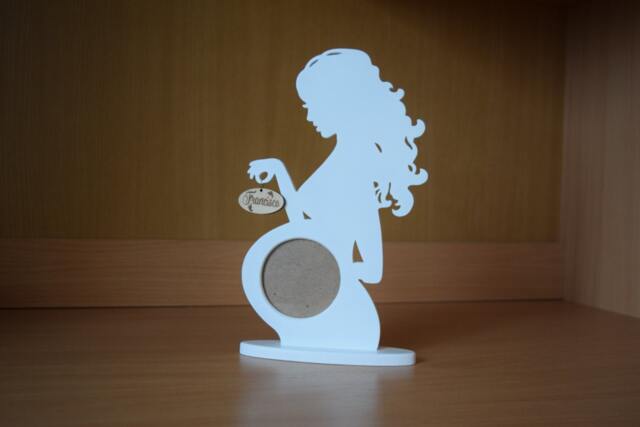Baby Frame Wood Picture Set Ultrasound Frame Pregnancy Gift Personalized Ideas Photo Silhouette - image 1