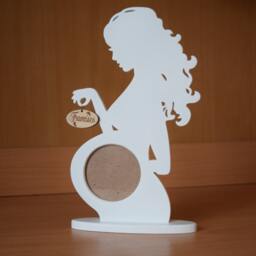 Baby Frame Wood Picture Set Ultrasound Frame Pregnancy Gift Personalized Ideas Photo Silhouette - thumbnail 3
