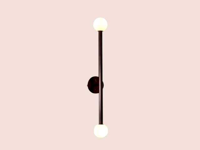 2 Light Brass Wall Lamp - Handmade Mid Century Modern Sconce, Vintage Style Lighting - image 1