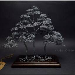 Handmade Steel Wire Bonsai Tree Engraved Zen Garden Decor - thumbnail 2