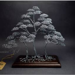 Handmade Steel Wire Bonsai Tree Engraved Zen Garden Decor - thumbnail 3