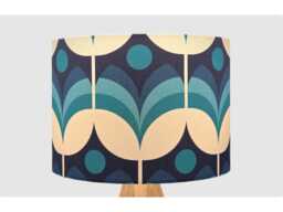 Retro Blue Cream Flower Lampshade Table Floor Lamp Ceiling Pendant Small Medium Large 15cm 20cm 25cm 30cm 35cm 40cm Fabric Drum Light Shade