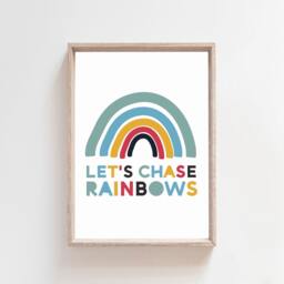 Set Of 3 Boys Nursery Prints, Lets Chase Rainbows, Bedroom Decor, Wall Art, Play All Day, Be More Name Print, Playroom Prints - thumbnail 3