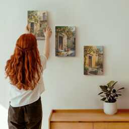 3 Piece Canvas Set - Citrus Fruits in A Sunny Courtyard With Plants, Orange Print, Plants & Flowers Wall Decor - thumbnail 1