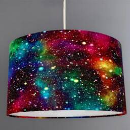 New High Quality Stunning Kids/Children Room Multicolour Rainbow Deep Galaxy Space Stars in Sky Pattern Lamp Shade Pendant - thumbnail 3