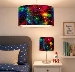 New High Quality Stunning Kids/Children Room Multicolour Rainbow Deep Galaxy Space Stars in Sky Pattern Lamp Shade Pendant