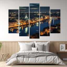 Belgrade Skyline Canvas Print, Wall Art, Serbia Painting, Serbian Gift, Framed & Ready To Hang - thumbnail 3