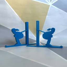 3D Printed Skiing Bookends Children's Room Decor