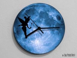 Tinkerbell - Silhouette On Moon Wall Clock Clock Unique Decor Gift Idea Rgb Led 5V Backlit Option - thumbnail 1