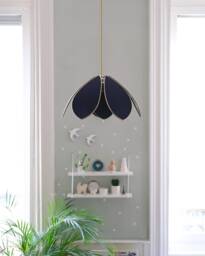Double Flower Pendant Light - Midnight Blue - thumbnail 1