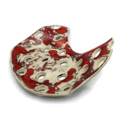 Handmade Ceramic Moon Soap Dish With Drain - Artisan Lava Holder - thumbnail 3