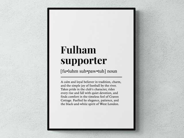 Fulham Supporter Funny Definition Sport Football Gift Wall Art Print - image 1