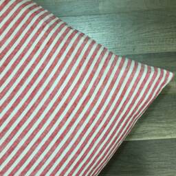 Red & White Striped Linen Duvet Cover - Farmhouse Comfy - thumbnail 2