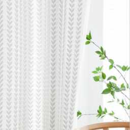 Custom Curtains Lace Leaves Net Sheer Voile Curtain For Bedroom Living Room