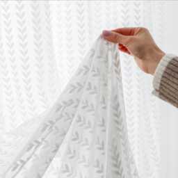 Custom Curtains Lace Leaves Net Sheer Voile Curtain For Bedroom Living Room - thumbnail 2
