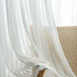 Custom Curtains Lace Leaves Net Sheer Voile Curtain For Bedroom Living Room - thumbnail 3