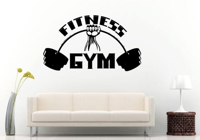 Gym Training Fitness Bodybuilding Wight Lifting Logo Emblem Sign Wall Decal Vinyl Sticker Mural Room Decor L604 - image 1