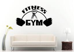 Gym Training Fitness Bodybuilding Wight Lifting Logo Emblem Sign Wall Decal Vinyl Sticker Mural Room Decor L604