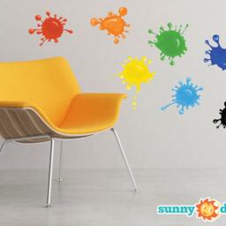 Paint Splatter Fabric Wall Decals Reusable Graffiti Art Stickers - thumbnail 2