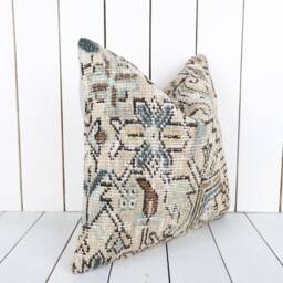 Vintage Turkish Kilim Pillow Cover Bohemian Decorative Cushion - 16x16 - thumbnail 3