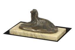 Afghan Hound - Lying, Dog Sand Marble Base Statue, Limited Edition, Artdog. Made Of Cold Cast Bronze. Perfect Gift. Limited Edition